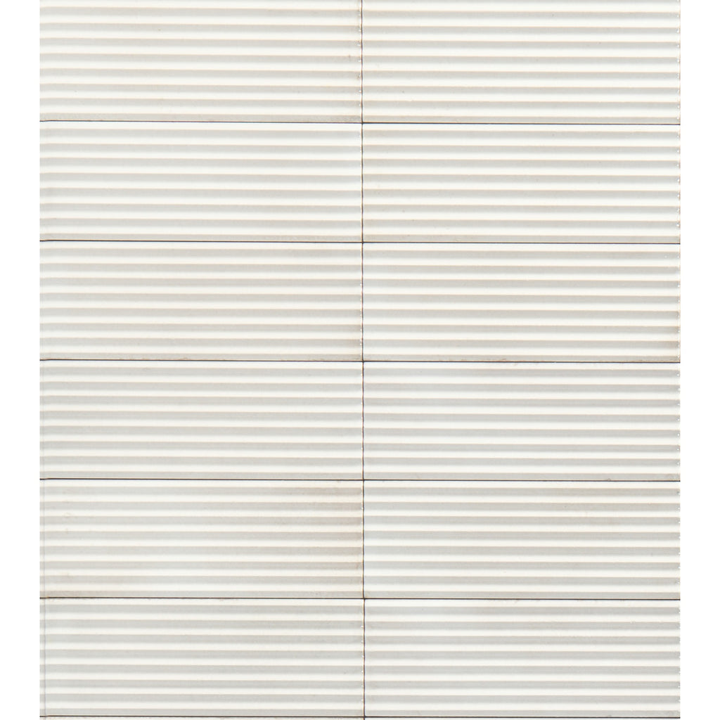 Risotto Natural Pleat Gloss 75x200, tiles laid together