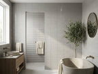 Risotto Pebble Pleat Polished 75x200 tiles in a room