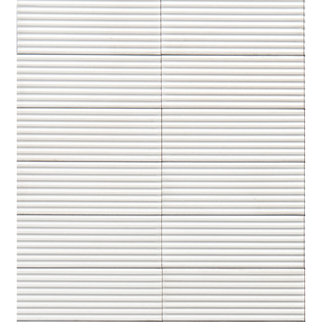 Risotto Whitecap Pleat Gloss 75x200, tiles laid together
