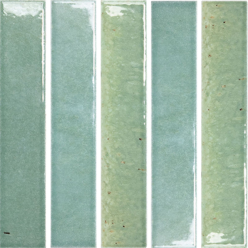 Sabil Fit Viridian Gloss 28x150, tiles laid together