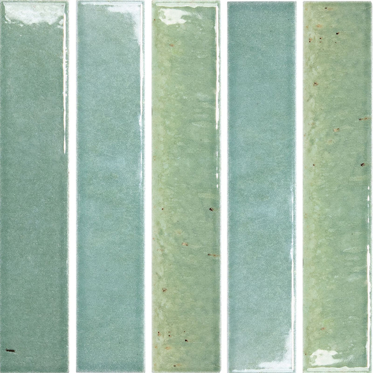 Sabil Fit Viridian Gloss 28x150, tiles laid together