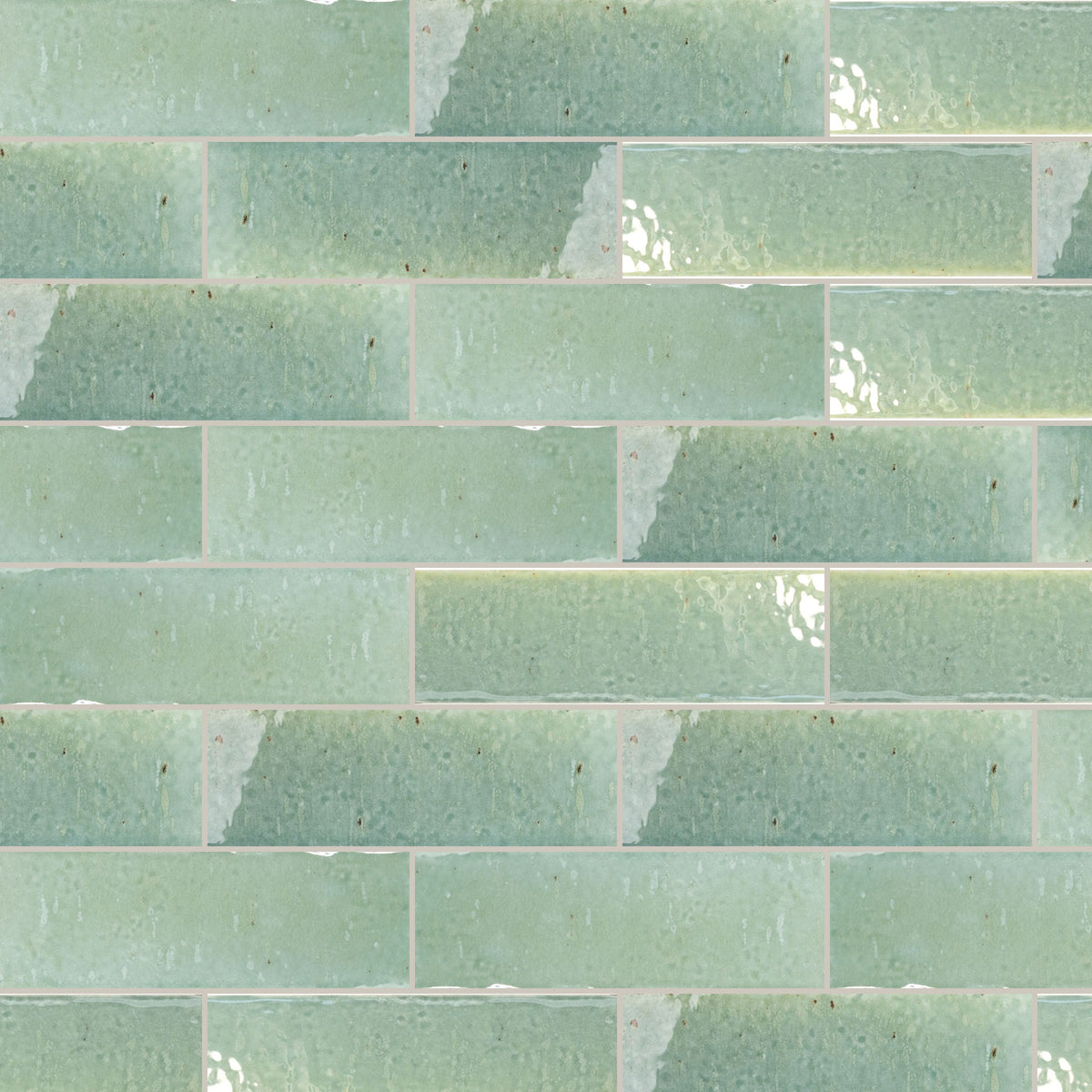 Sabil Viridian Gloss 50x150, true-scale swatch: 400 x 400 mm of wall at real size