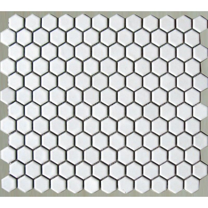 Saltbush Cirrus Hexagon Mosaic Gloss 25x25, tiles laid together