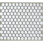 Saltbush Cirrus Hexagon Mosaic Gloss 25x25, tiles laid together