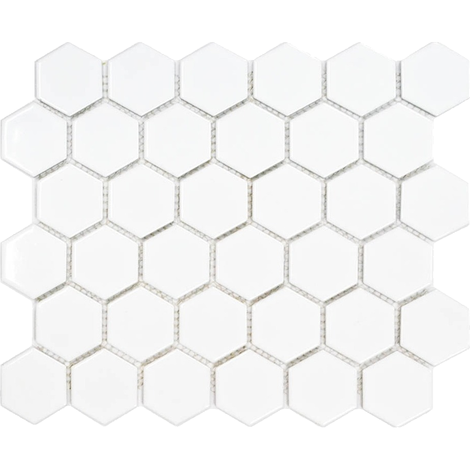 Saltbush Cirrus Hexagon Mosaic Gloss 50x50, tiles laid together