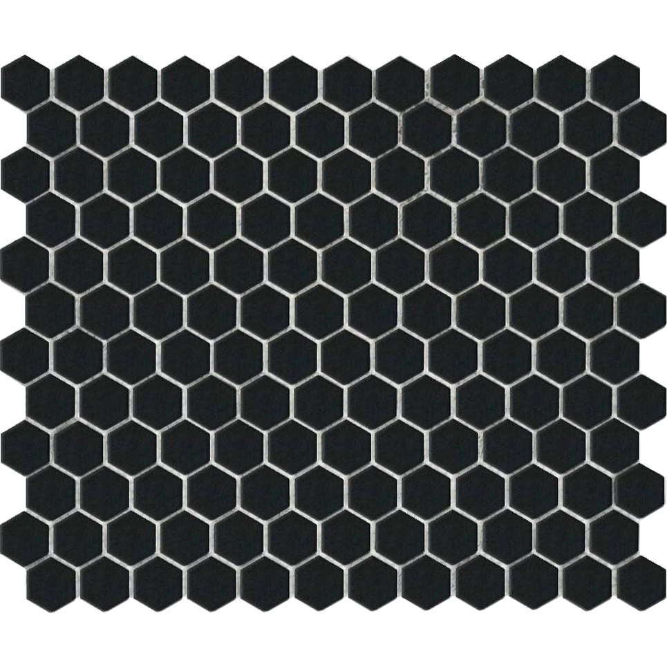 Saltbush Eclipse Hexagon Mosaic Gloss 25x25, tiles laid together