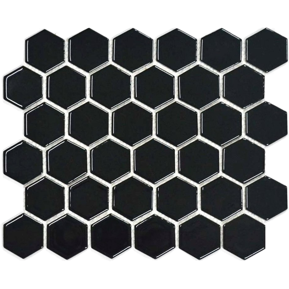 Saltbush Eclipse Hexagon Mosaic Gloss 51x51, tiles laid together