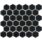 Saltbush Eclipse Hexagon Mosaic Gloss 51x51, tiles laid together