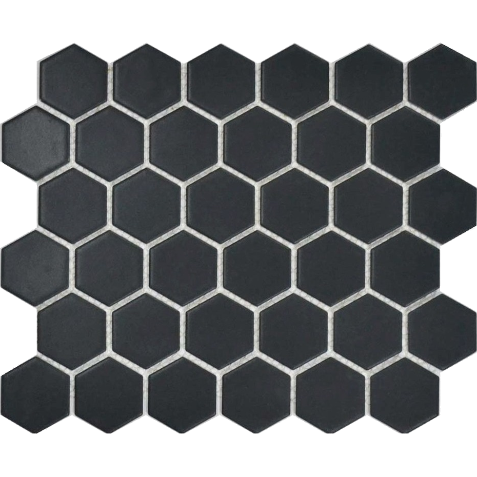 Saltbush Eclipse Hexagon Mosaic Matt 50x50, tiles laid together