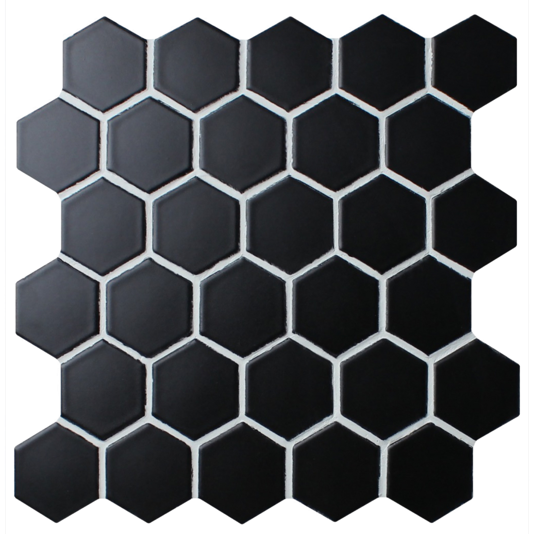 Saltbush Eclipse Hexagon Mosaic Matt 51x51, tiles laid together