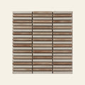 Shiki Sticks Caramel Fade Porcelain Glazed 12x92 Finger Mosaic, true-scale swatch: 400 x 400 mm of wall at real size