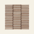 Shiki Sticks Clay Mist Porcelain Glazed 12x92 Finger Mosaic, true-scale swatch: 400 x 400 mm of wall at real size