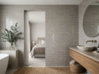 Soul Driftwood Gloss 75x300 tiles in a room