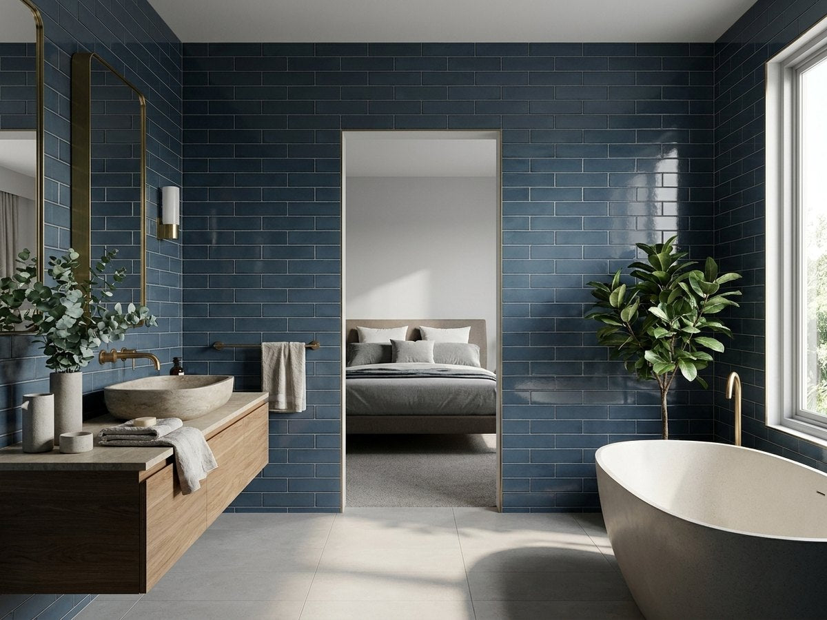 Soul Harbour Gloss 75x300 tiles in a room