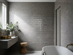 Soul Pebble Gloss 75x300 tiles in a room