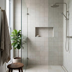 Spinifex Chalk Matt 100x100 tiles in a room