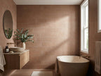 Spinifex Ochre Matt 75x300 tiles in a room
