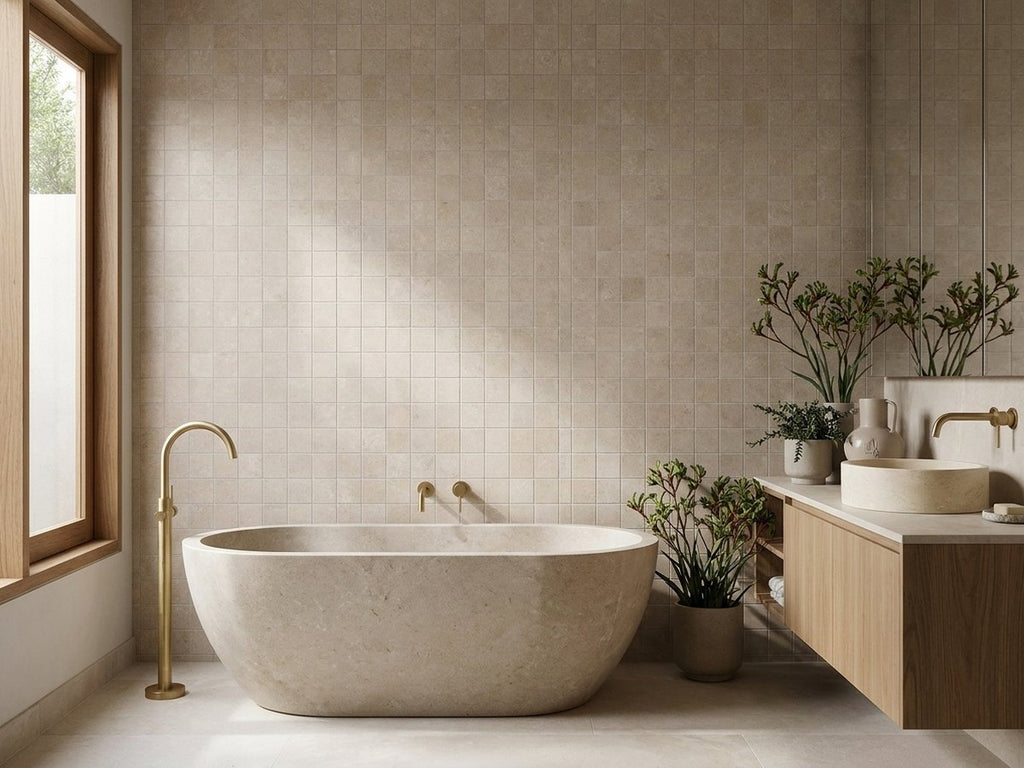 Spinifex Sandplain Matt 100x100 tiles in a room