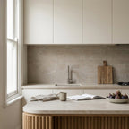 Spinifex Sandplain Matt 75x300 tiles in a splashback