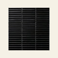 Stackbond Finger Black Gloss 12x92 Finger Mosaic, true-scale swatch: 400 x 400 mm of wall at real size