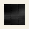 Stackbond Finger Black Matt 12.8x95 Finger Mosaic, true-scale swatch: 400 x 400 mm of wall at real size