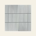 Stackbond Finger Solid White Gloss 12.8x95 Finger Mosaic, true-scale swatch: 400 x 400 mm of wall at real size