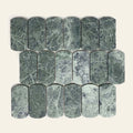 Stone Arc Dark Green Honed 50x100 Mosaic, tiles laid together