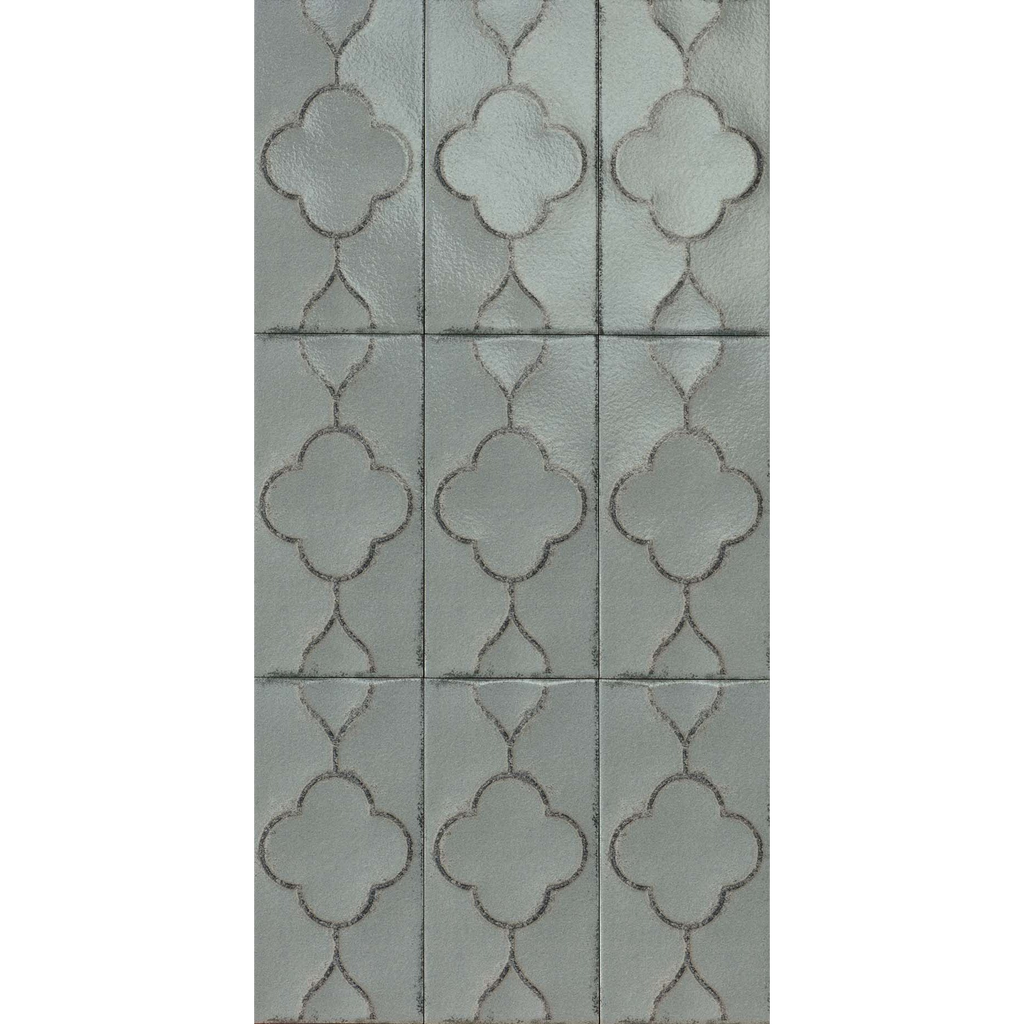 Taggerty Lichen Trellis Glazed 125x250, tiles laid together