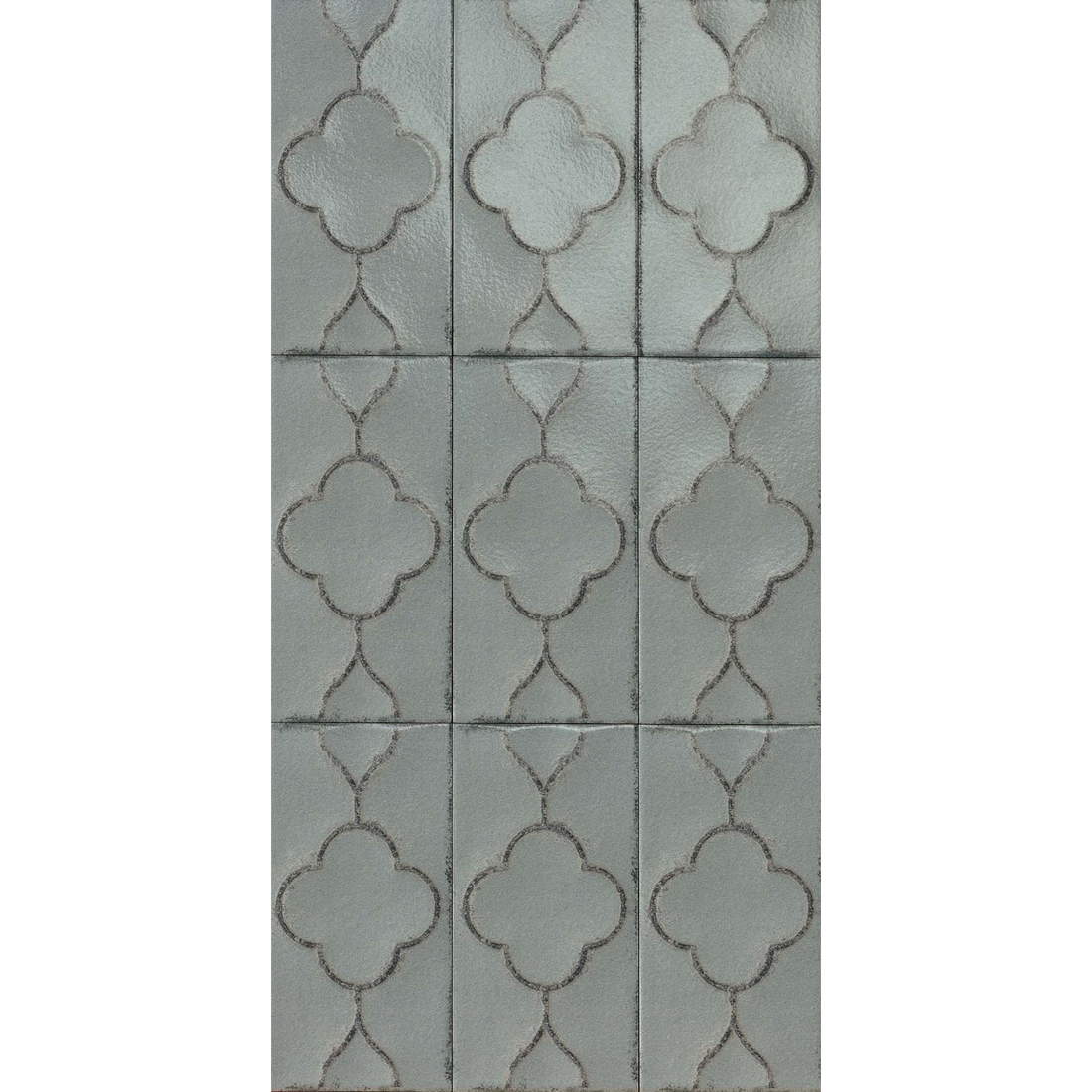 Taggerty Lichen Trellis Glazed 125x250, tiles laid together