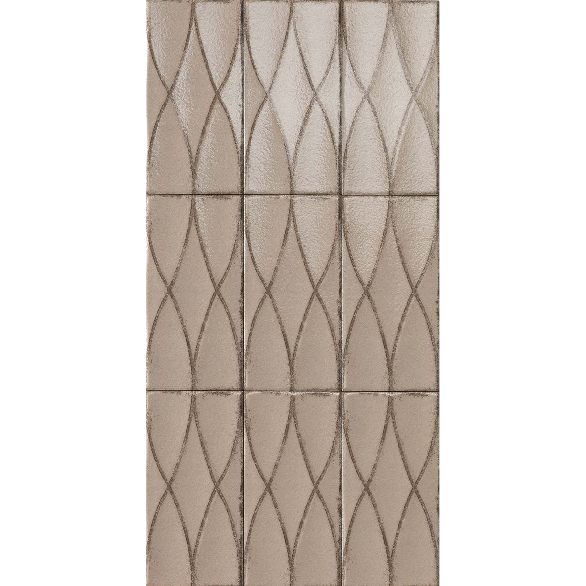 Taggerty Tanbark Braid Glazed 125x250, tiles laid together