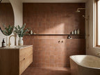 Tallowwood Red Earth Matt 100x100 tiles in a room