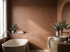 Tallowwood Red Earth Matt 75x300 tiles in a room