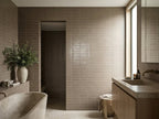 Tarwin Driftwood Matt 50x150 tiles in a room