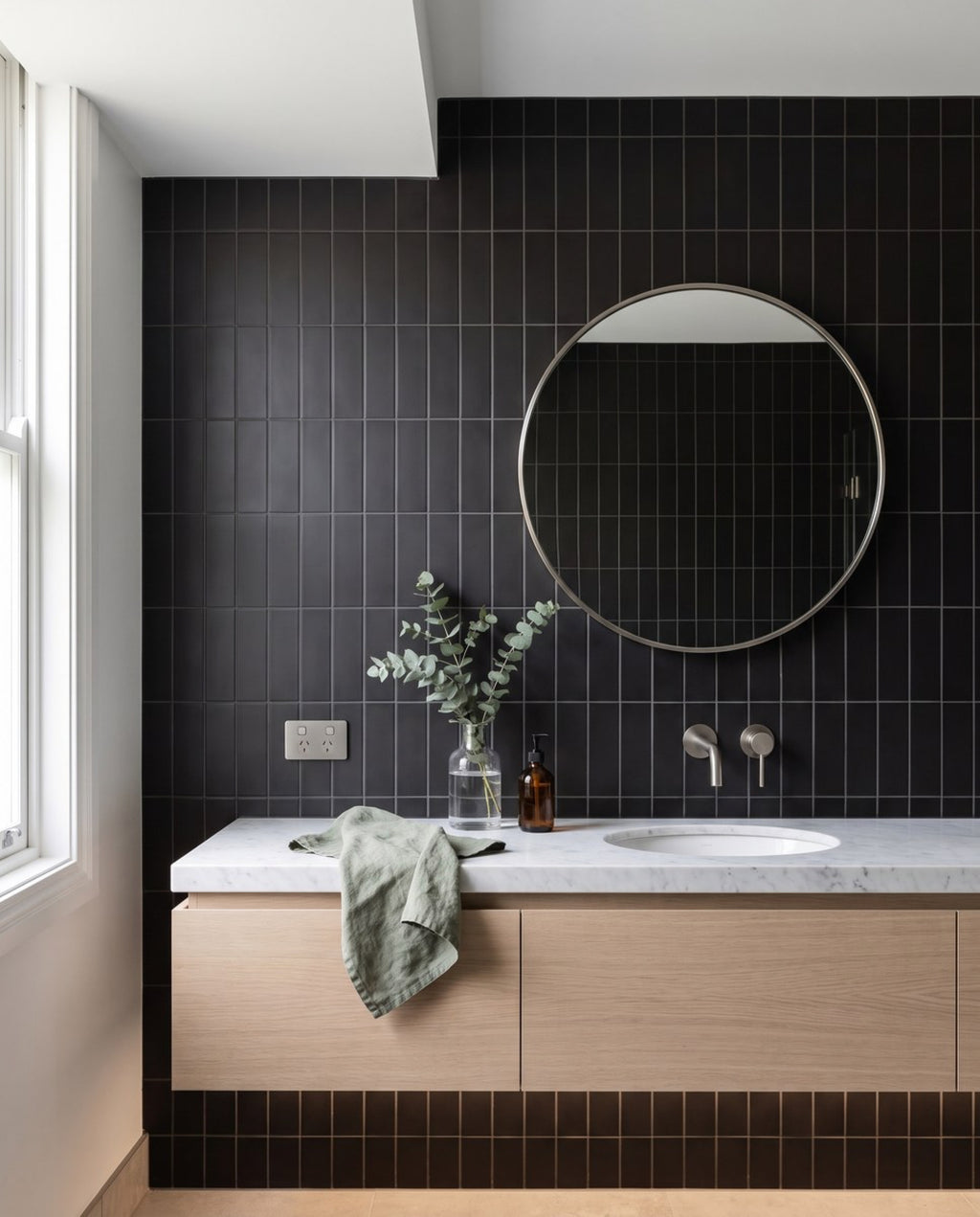 Tarwin Eclipse Matt 50x150 tiles in a room