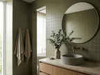 Tarwin Eucalypt Matt 100x100 tiles in a room