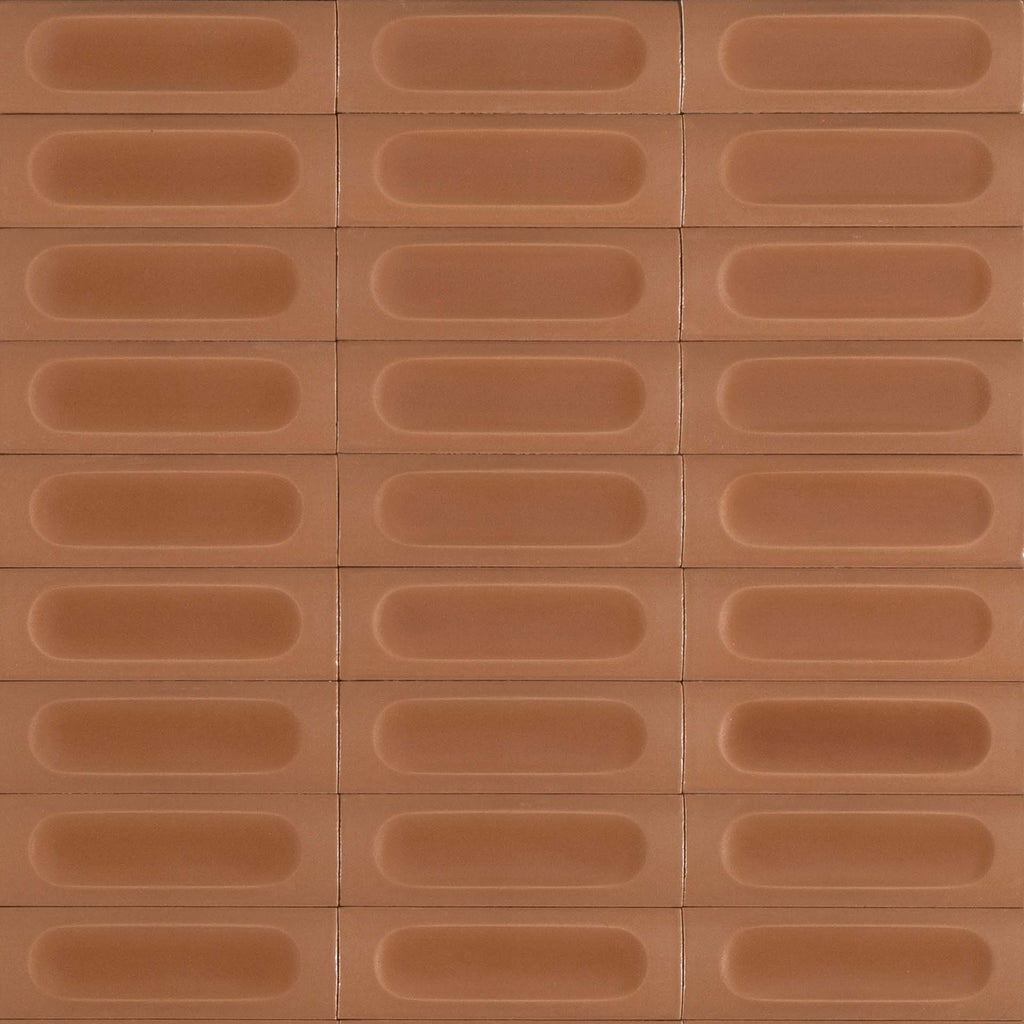 Tarwin Ochre 3D Matt 50x150, tiles laid together