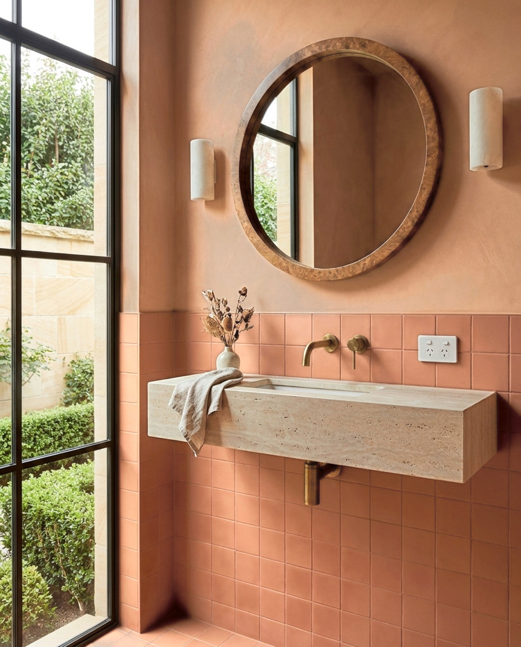 Tarwin Ochre Matt 100x100 tiles in a powder