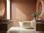 Tarwin Ochre Matt 50x150 tiles in a room