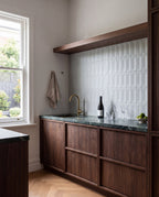 Tarwin Overcast 3D Matt 50x150 tiles in a room