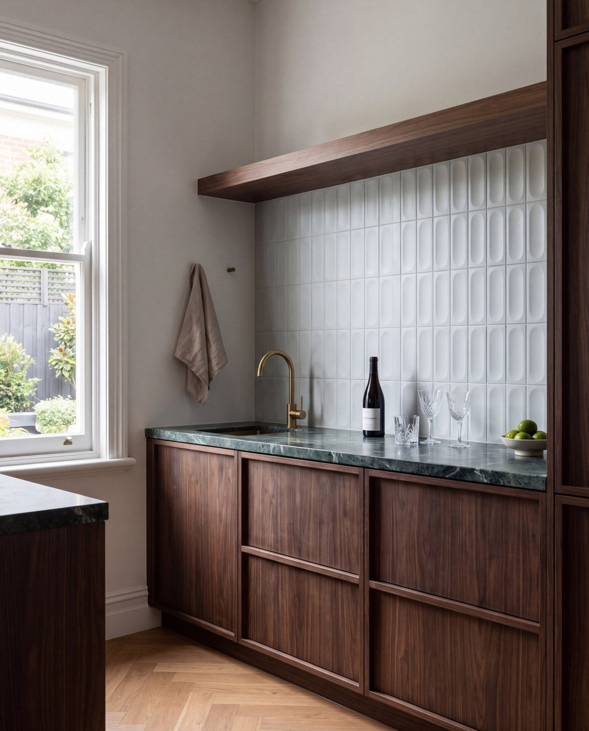 Tarwin Overcast 3D Matt 50x150 tiles in a room