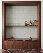 Tarwin Overcast Matt 50x150 tiles in a room