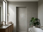 Tarwin Overcast Matt 50x150 tiles in a room