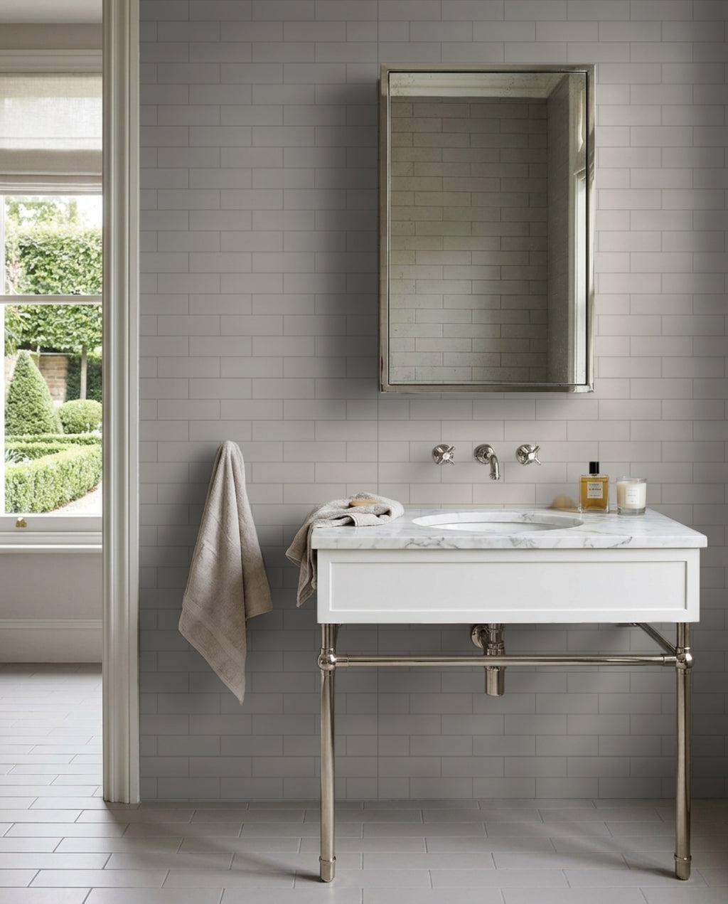 Tarwin Pebble Matt 50x150 tiles in a room
