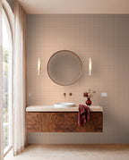 Tarwin Pink Heath Matt 100x100 tiles in a ensuite