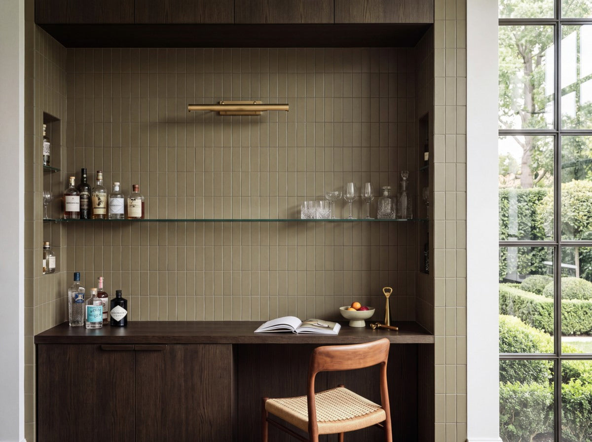Tarwin Stringybark Matt 50x150 tiles in a room