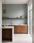 Tarwin Thunder 3D Matt 50x150 tiles in a kitchen