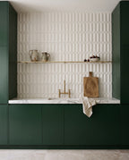 Tarwin Whitecap 3D Matt 50x150 tiles in a room