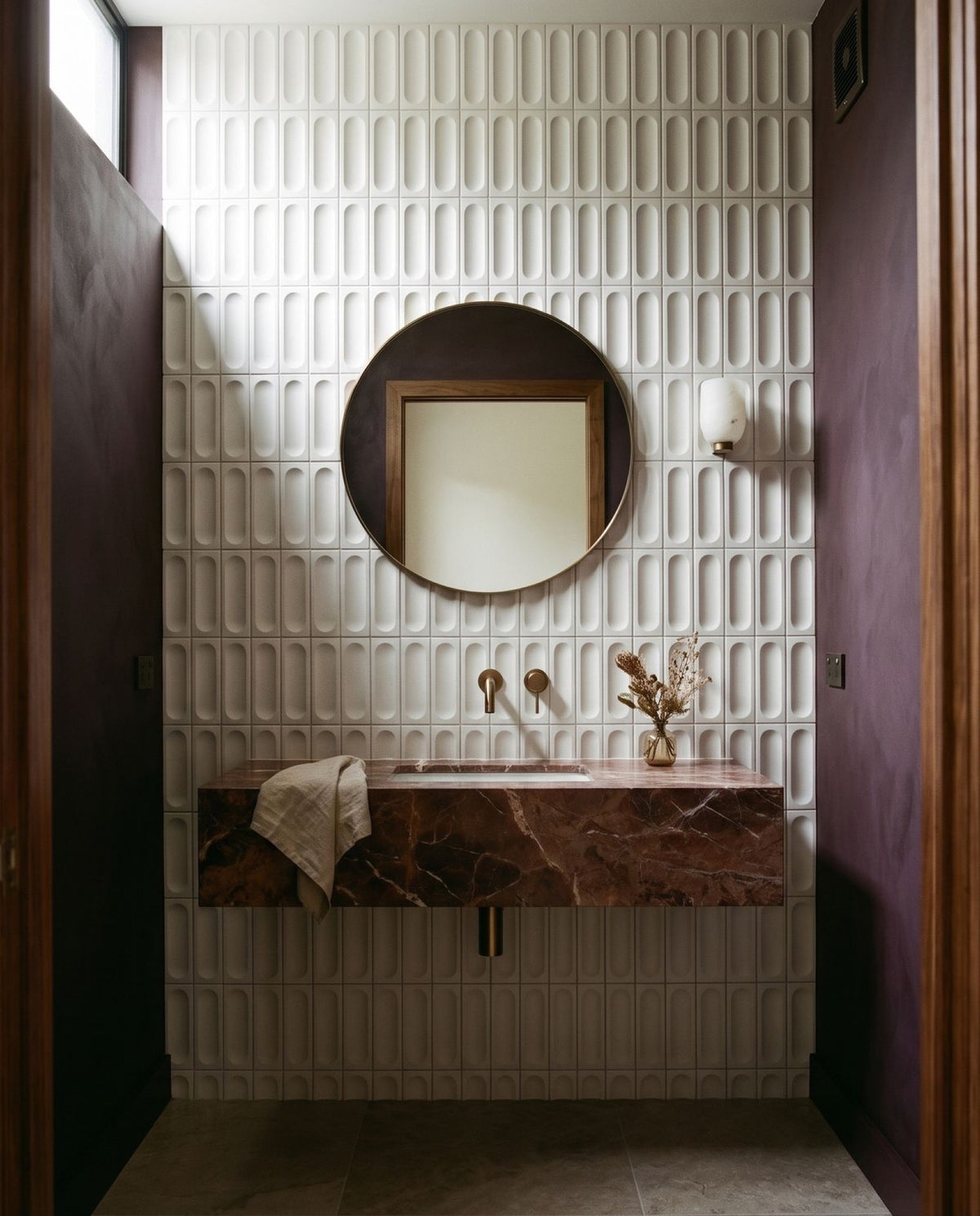 Tarwin Whitecap 3D Matt 50x150 tiles in a room