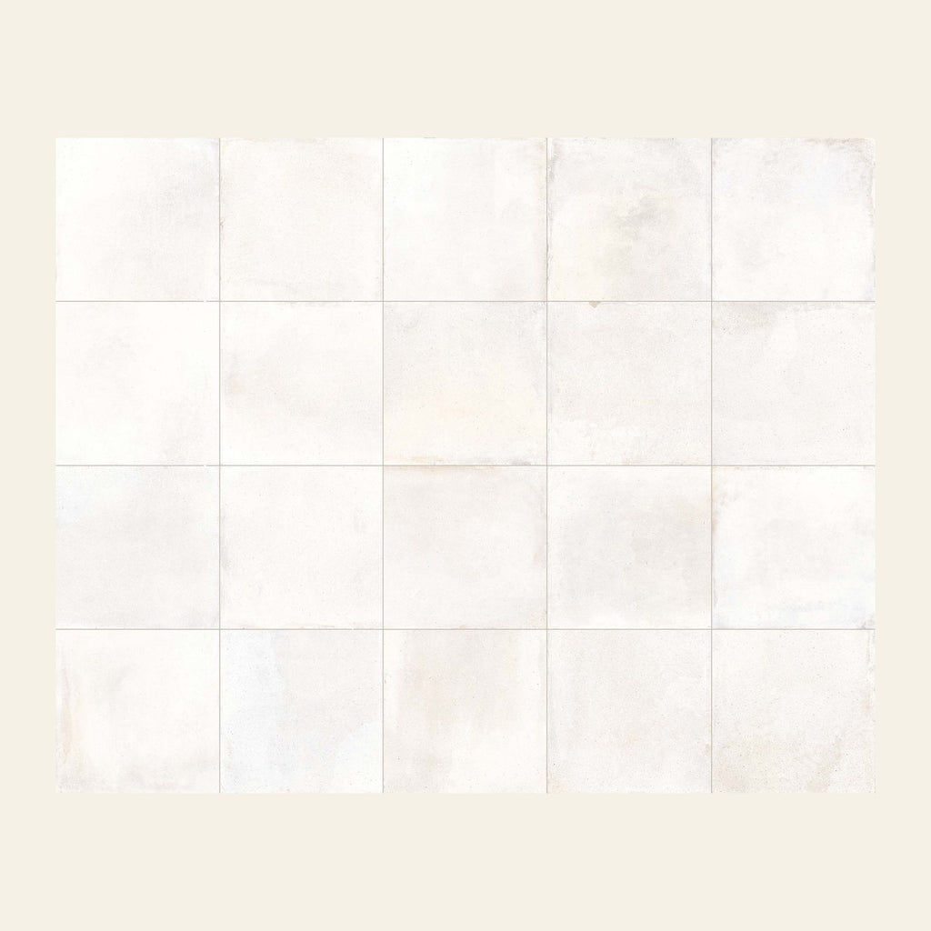 Terracotta Snow Matt 100x100, tiles laid together