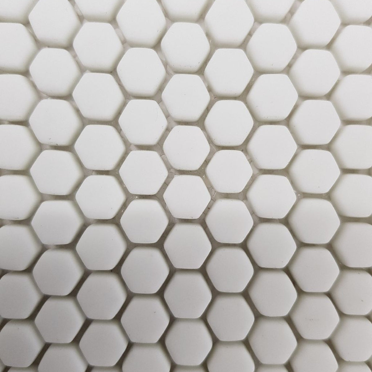 Tini Hexagon White Glass Matt 60x100 Mosaic, tiles laid together